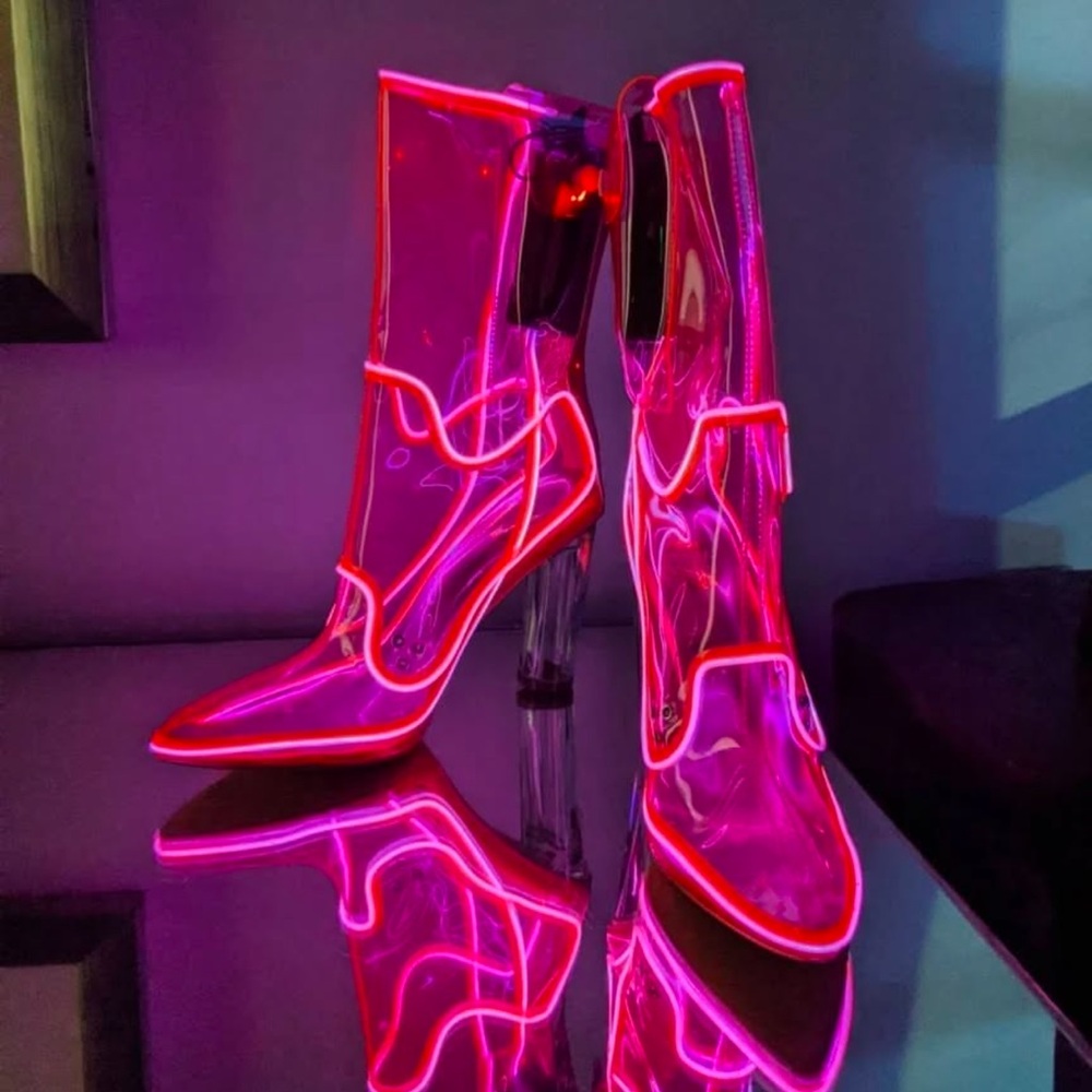Neon Cowboys Out Past Midnight Light Up Boots